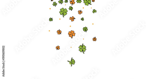 Colorful Leaves Falling from Above Isolated.