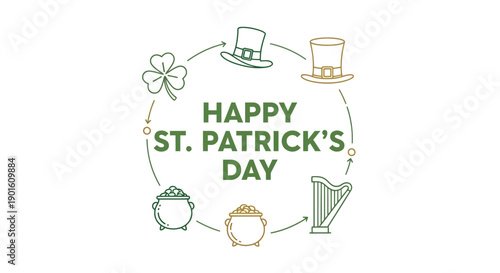 St Patricks Day Illustration with Symbols.
