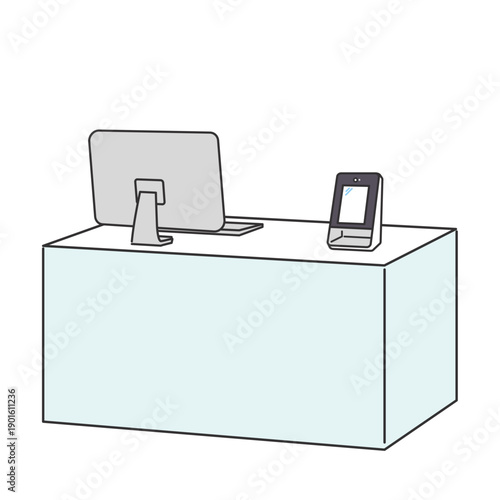 クリニックの受付カウンターのイメージイラスト