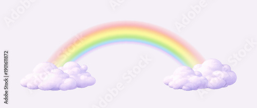Rainbow and cloud icon isolated on background. Colorful rainbow representing weather forecast and climate conditions. Vector illustration.