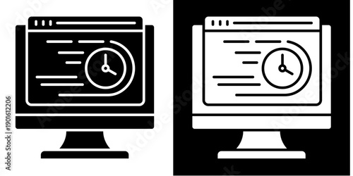 Speed Test Icon Set White Glyph Style Collection
