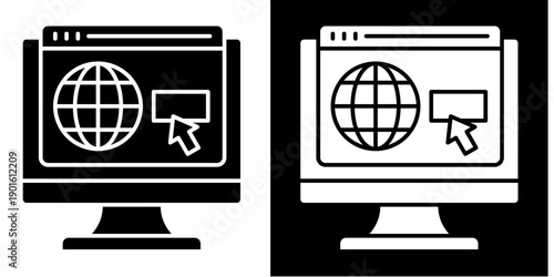 Web Browser Icon Set White Glyph Style Collection