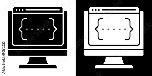 Programming Icon Set White Glyph Style Collection
