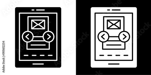 Email Marketing Icon Set White Glyph Style Collection