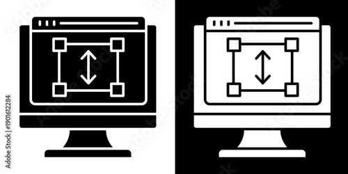 Scale Tool Icon Set White Glyph Style Collection