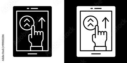 Touch Gesture Icon Set White Glyph Style Collection