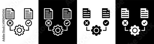 Feasibility white icon set design