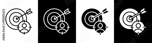 target market white icon set design