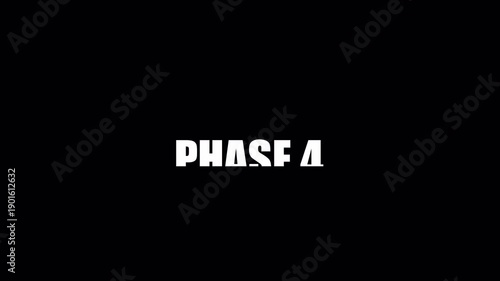 phase one to phase five process progress text animation project development step by step, phase 1 to 5.