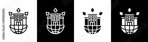 expansion white icon set design