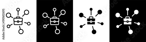 networking white icon set design