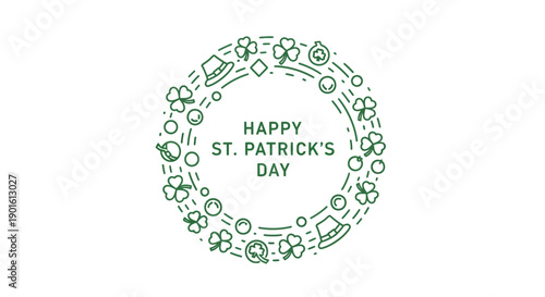 St Patricks Day Wreath with Shamrocks.