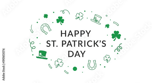 St Patricks Day Celebration Icons Circle.