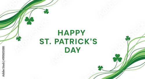 Happy St Patricks Day Clover Leaves.