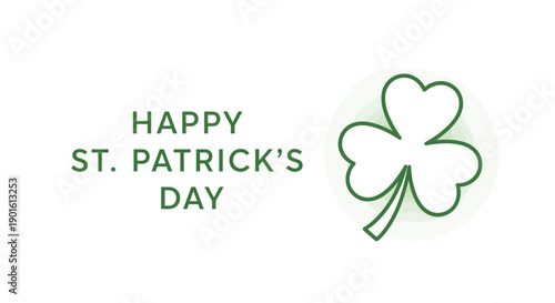 St Patricks Day Four Leaf Clover Illustration.