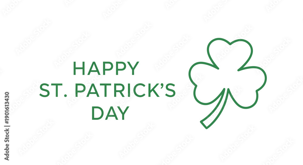 Fototapeta premium St Patricks Day Four Leaf Clover Illustration.
