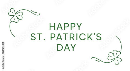 Happy St Patricks Day Clover Illustration.