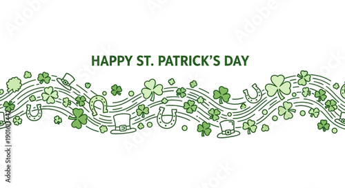 St Patricks Day Musical Notes Illustration.