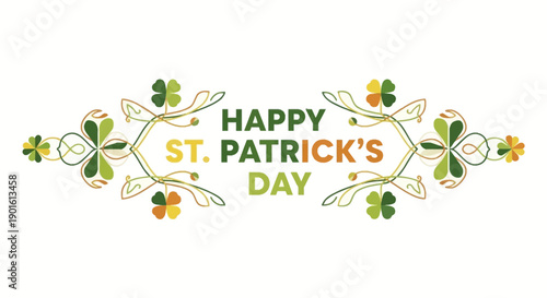 St Patricks Day Greeting with Shamrocks.