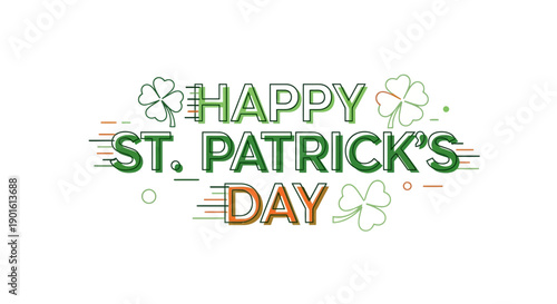 St Patricks Day Greeting with Shamrocks.