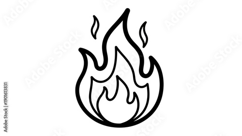 Simple Hand Drawn Fire Icon Illustration.