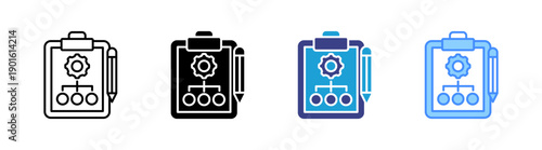 Strategic Planning icon set multiple style collection
