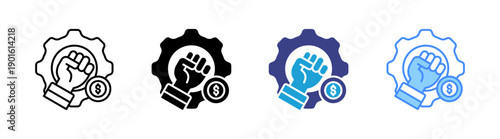 Motivation icon set multiple style collection