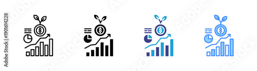 Return On Investment  icon set multiple style collection