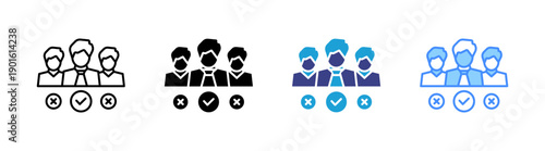 Candidates  icon set multiple style collection