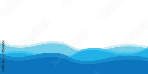 Abstract vectorized background with waves in shades of blue.