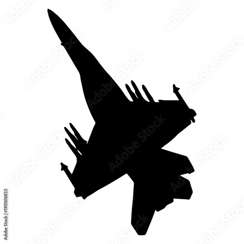 Flying fighter jet silhouette vector illustration design eps 1