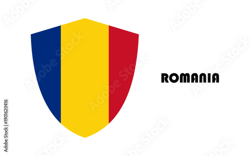 Free Download Romania flag in shield shape with high quality - GFXLoad