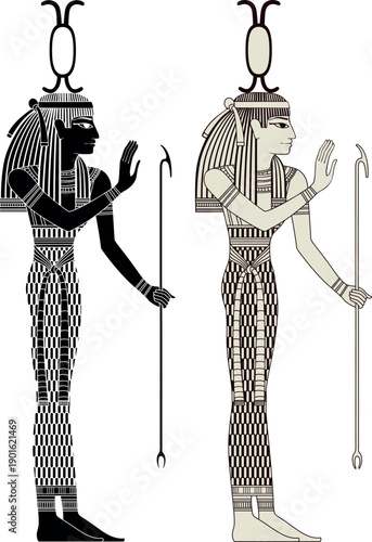 Neith.Egyptian ancient symbol. Culture.Design element.