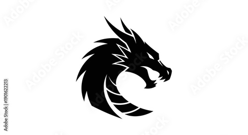 Black dragon head silhouette graphic