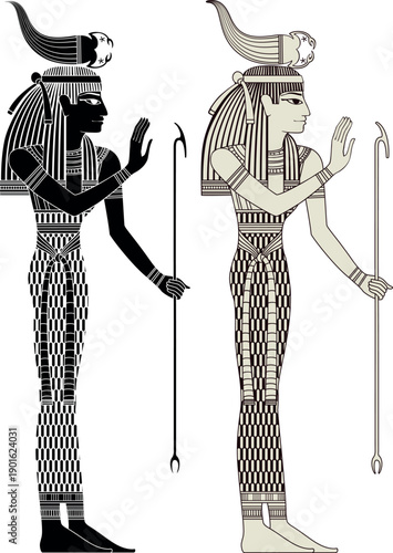 Serket.Egyptian ancient symbol. Culture.Design element.