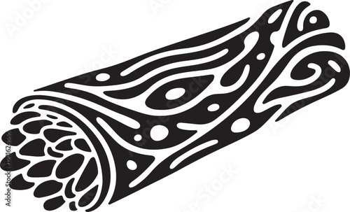 Abstract organic flowing shapes tribal pattern on transparent background