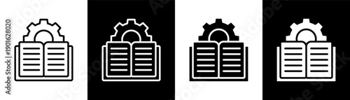 standard operation procedure white icon set design