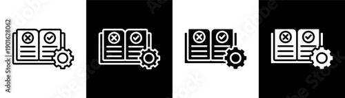 guide white icon set design