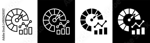 Key Performance Indicator white icon set design