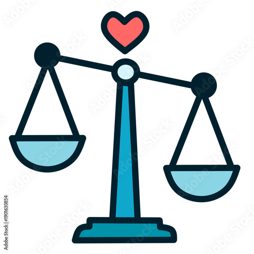 Emotional Balance Scale in Flat Style for Mental Stability