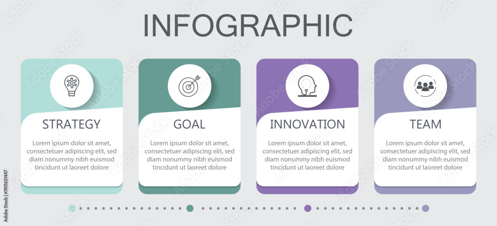 Fototapeta premium Presentation business infographic template, Infographic label design template with icons and 4 options or steps. Vector business template for presentation,