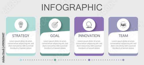 Presentation business infographic template, Infographic label design template with icons and 4 options or steps. Vector business template for presentation,