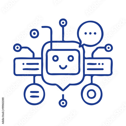 Artificial intelligence chatbot interface illustration for smart ai system