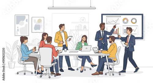 Business Team Meeting Discussion Planning Strategy.