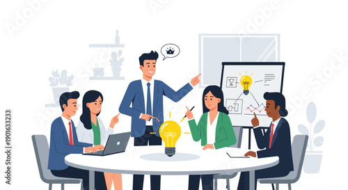 Business Team Meeting with Creative Ideas.