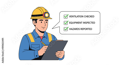 Construction Worker Checking Safety Procedures.