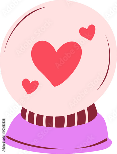 Romantic heart crystal ball