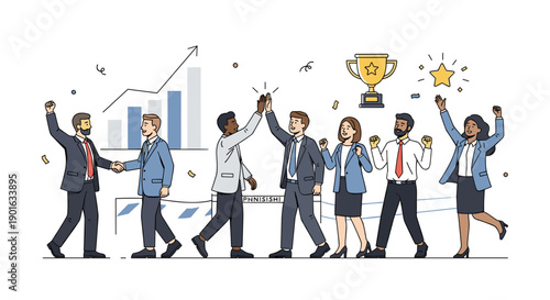 Diverse Business Team Celebrating Success Together.