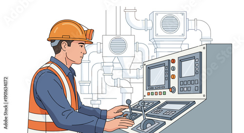 Engineer Operating Control Panel in Industry.