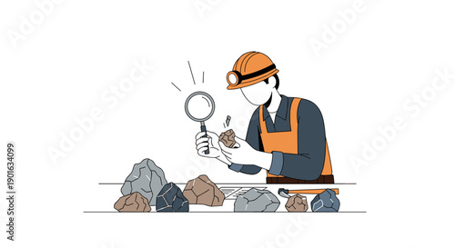 Geologist Examining Rocks with Magnifying Glass 1.